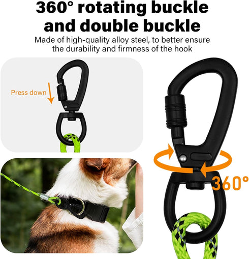 4/5/6 FT Chew Proof Dog Leashes with Comfortable Handle, Steel Cable Lead for Control Large or Medium Dogs Walk and Train, Heavy Duty with Rotate ...