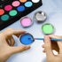 DOITOOL 12 PCS Stainless Steel Painting Color Palette, with Mouth 2 inch Painting Trays Makeup Palette Watercolors Small Round Mixing Palette Pain...