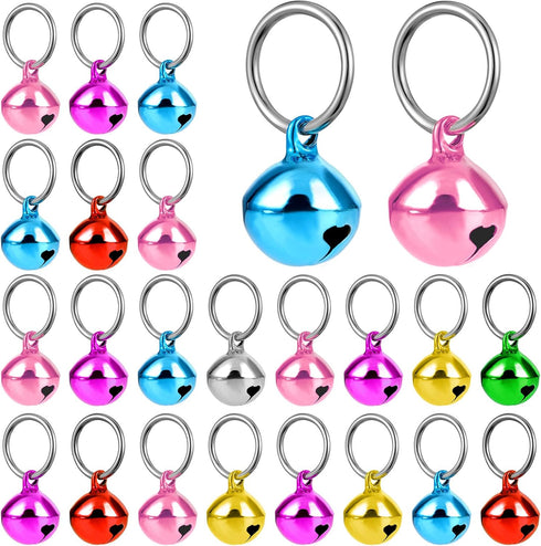 Bells for Dog Collars, 24 Pack Pet Cat Puppy Dog Bells for Collar Metal Jingle Bells Loose Beads Festival Party Decoration Charm Training Pet Pend...