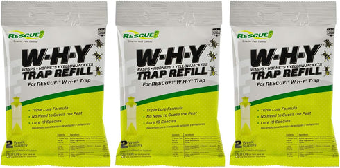 RESCUE! Non-Toxic Wasp, Hornet, Yellowjacket Trap (WHY Trap) Attractant Refill - 2 Week Refill - 3 Pack...