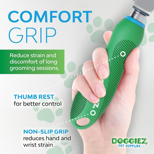 Pet Dematting Comb for Dogs & Cats - Long Hair to Medium with Safety Edge Matted Fur Rake Blades - Undercoat Mat, Tangle & Knot Remover Grooming T...