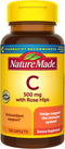 Nature Made Vitamin C 500 mg with Rose Hips, Dietary Supplement for Immune Support, 130 Caplets, 130 Day Supply...