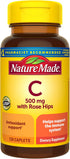 Nature Made Vitamin C 500 mg with Rose Hips, Dietary Supplement for Immune Support, 130 Caplets, 130 Day Supply...