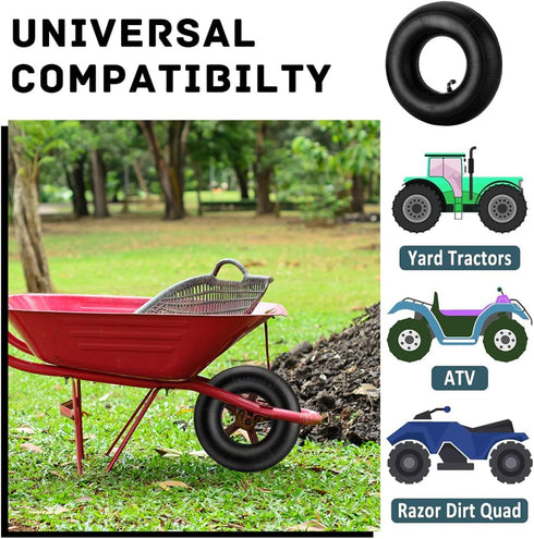 4.10/3.50-4" Inner Tube Tire with TR-87 Bent Valve Stem Replacement Lawn Mower Tire Tubes Wheelbarrow Tires for Tractor Garden Carts Hand Trucks M...