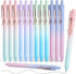 Gel Pens, 12 Pcs Smooth Writing Pens No Bleed & Smear, Black Ink Cute Pens Fine Point (0.5mm), Retractable Aesthetic Journaling Pens School Office...