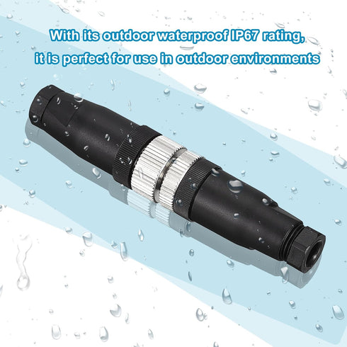 MECCANIXITY 4 Pin M12 Male & Female Aviation Wire Connector, 4 Set Waterproof IP67 Circular Connector for Networks Instruments Computer...