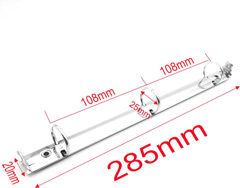 2Pcs Metal Standard Letter Size 3-Ring Binder Mechanism with booster ?3 O Rings,1 inch=25mm Capacity,20mm base width,Loose Leaf Binding Spines Com...
