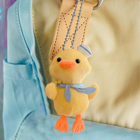 2Pcs White 14cm Duck Plush Keychain,Soft Fully Filled Lovely Cartoon Animal Doll Hanging Ornament,Portable Stuffed Duck Doll Plush Key Backpack Pe...