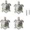 Set of 4 Sea Turtles Metal Dresser Drawer Cabinet Knobs Pulls Handles Home Bathroom Beach Nautical Coastal Decor (Silver)...