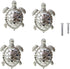 Set of 4 Sea Turtles Metal Dresser Drawer Cabinet Knobs Pulls Handles Home Bathroom Beach Nautical Coastal Decor (Silver)...