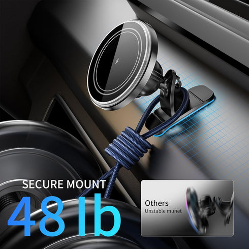 for Magsafe Car Mount Charger,15W Wireless Magnetic Car Mount Charger for iPhone 15 ProMax Plus 14 13 12?Fast Charging Carmount Magnet Car Phones ...