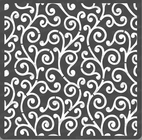 CrafTreat Swirl Pattern Stencils for Painting on Wood, Wall, Tile, Canvas, Paper, Fabric and Floor - Swirly Swirl Stencil - 6x6 Inches - Reusable ...