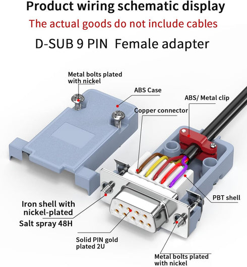 5Packs New DB9 Breakout Serial adapters,DB9 Female RS232/RS485 Screw Connectors,D-SUB 9-pin Adapter to Terminal Connector Signal Module with Screw...