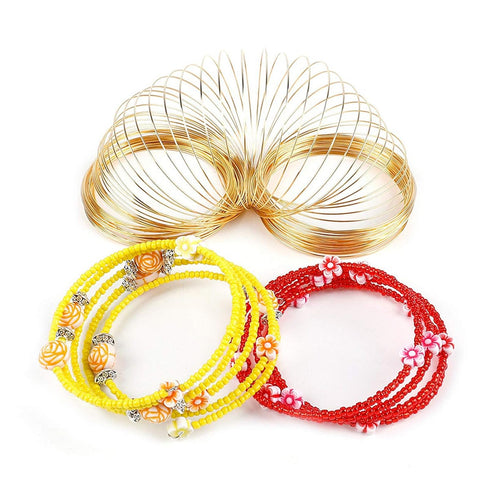 500 Loops Jewelry Wire Memory Beading Wire Steel Memory Wire Cuff Bangle Bracelet for Jewelry Making Supplies Art Creation Bracelet Necklace DIY C...