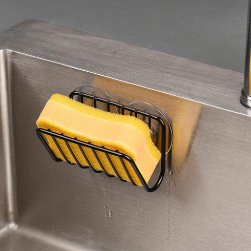 Toplife Sponge Holder for Kitchen Sink, Rust-Proof Suction Cup Sponge Caddy - Black...