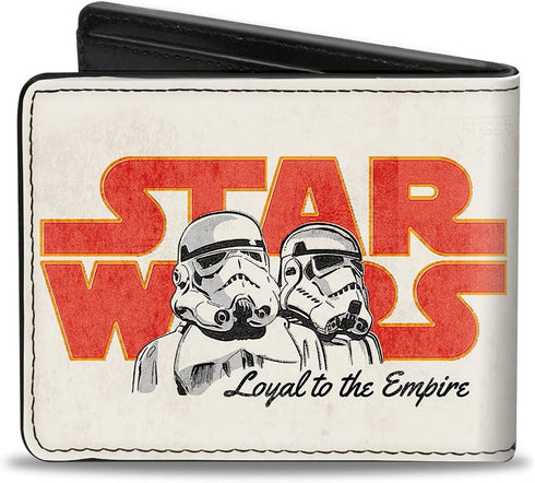 Buckle-Down Men's Wallet, Bifold, Star Wars Stormtroopers Pose Loyal to The Empire Ivory, Vegan Leather, 4.0" x 3.5"...