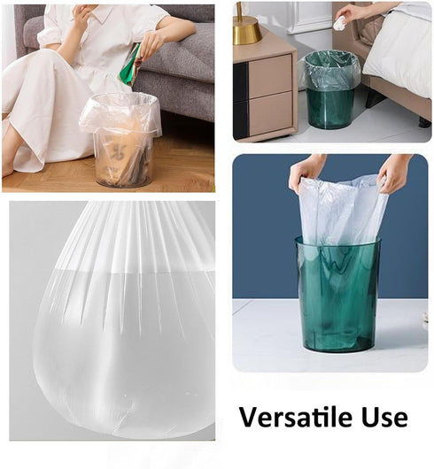 100 Count Small Trash Bags 4 Gallon Small Clear Garbage Bags Strong, Leakage-Free,Unscented Thick for Bathroom, Office, Kitchen Waste Basket Small...