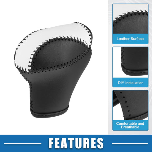 Car Shift Boot Cover Gear Knob Shifter Boot for Kia Sportage 2011-2016 Faux Leather Black White...