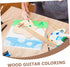 2pcs Graffiti Painting Guitar Toys Kids DIY Crafts Wooden Guitar Toy for Kids Graffiti Wooden Guitar Toy Wooden Graffiti Guitar Toy Wood Guitar Wo...