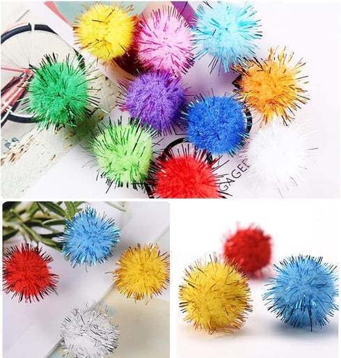 Kbraveo 1000pcs 1/2 Inch Glitter Poms Sparkle Balls for Craft,Multicolored Glitter Poms...