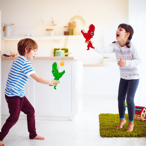 ArtCreativity Dinosaur Pop and Catch Game - Dino Pop and Catch Toy with 2 Catch Cup Launchers and 6 Balls - Press Trigger to Pop Out The Ball - Su...