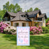 He or She Garden Flag 12x18" Double Sided Pink and Blue Flag Gender Reveal Yard Flag Boy or Girl Baby Footprint Welcome Banner Pregnancy Announcem...