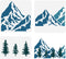 FINGERINSPIRE 3PCS Mountain and Tree Stencil 3 Styles 2 Size Hollow Out Mountain Range Stencil Reusable Valley Stencil Pine Trees Craft Stencil fo...