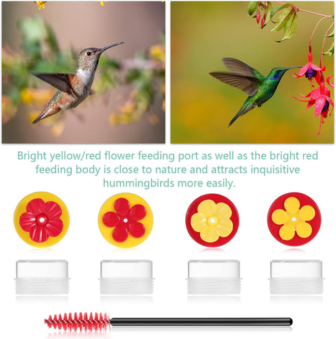 Hand Hummingbird Feeder 4 Pieces Window Flower Hummingbird Feeder Mini Handheld Hummingbird Feeder Humming Bird Feeder Wild Bird Feeders with Clea...