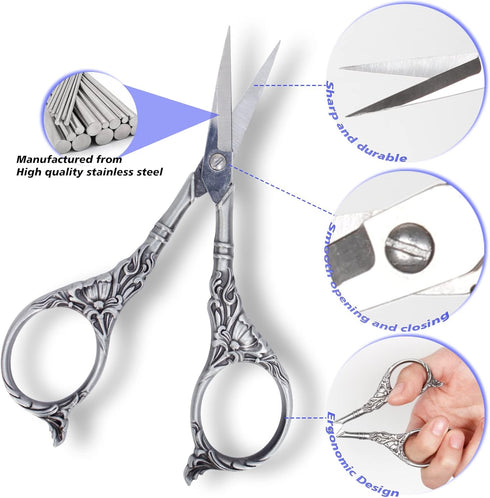 BIHRTC Embroidery Sewing Scissors Stainless Steel for Cross Stitch Cutting Threading Needlework Handcraft Craft Art Work DIY Tool...