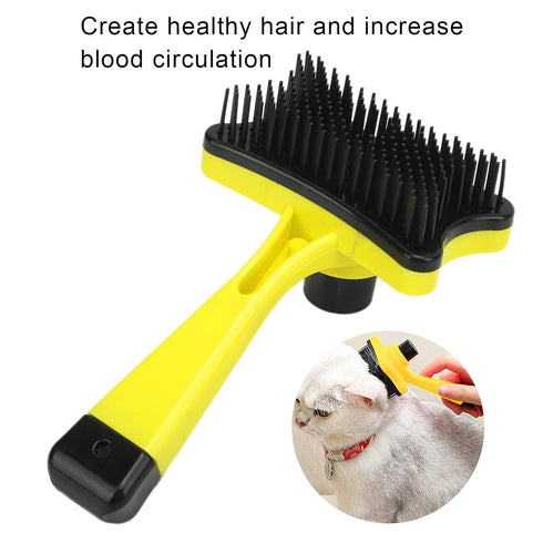 GLOGLOW Pet Grooming Brush, Self Cleaning Slicker Brush Short and Long Hair Shedding Brush for Dogs Cats Gently Removes Loose Undercoat(Yellow) Ha...