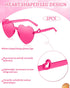 Heart Sunglasses for Women Heart Glasses with Heart Leg Rimless Sunglasses for Bachelorette Party Wedding Favors...