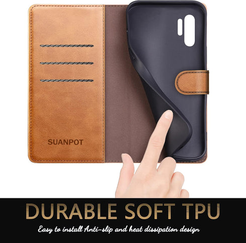 SUANPOT for Samsung Galaxy Note 10+/10 Plus 6.8" with RFID Blocking Leather Wallet case Credit Card Holder, Flip Folio Book Phone case Cover for W...