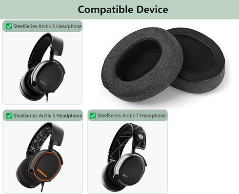 Breathable Earpads Replacement Compatible with SteelSeries Arctis 3 5 7 Headsets Ear pads Cushion(Breathable Fabric Foam)...