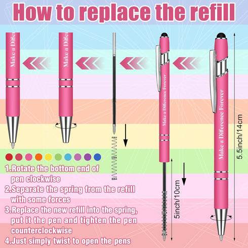 Greeting Theme Ballpoint Pen Teacher Appreciation Pen Inspirational Ballpoint Pens Screen Touch Metal and Stylus Pen for Teacher Writing Stationer...