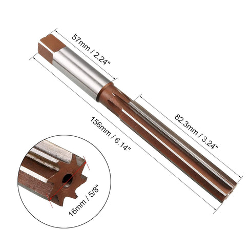 uxcell Hand Reamer 5/8" High Speed Steel H7 8 Straight Flutes Hand Milling Cutter Tool...