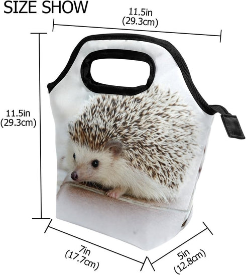 senya Lunch Bag Hedgehog Printed Neoprene Tote Reusable Insulated Waterproof School Picnic Carrying Gourmet Lunchbox Container Organizer For Men, ...