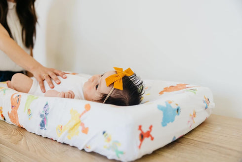 Premium Knit Changing Pad Cover by Copper Pearl: Soft, Stylish, and Universal Fit for All Standard Diaper Changing Pads, Trendy Design Changing Pa...