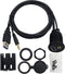 Duttek USB Panel Flush Mount cable - 3.3ft USB 3.0 & 3.5MM Male to Female AUX Extension Mount, Dash Mount, Flush Mount, Panel Mount Cable, for Car...
