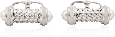 Cuff-Daddy Capped Rod Silver Cufflinks with Travel Presentation Box - Perfect Cufflinks for Men and Wedding...