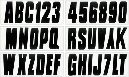 Hardline Products Series 350 Factory Matched 3-Inch Boat & PWC Registration Number Kit, Solid Black - BLK350EC...