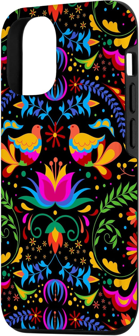 iPhone 14 Pro Mexican Heritage Otomi Pride Love Peace Doves Phone Case...