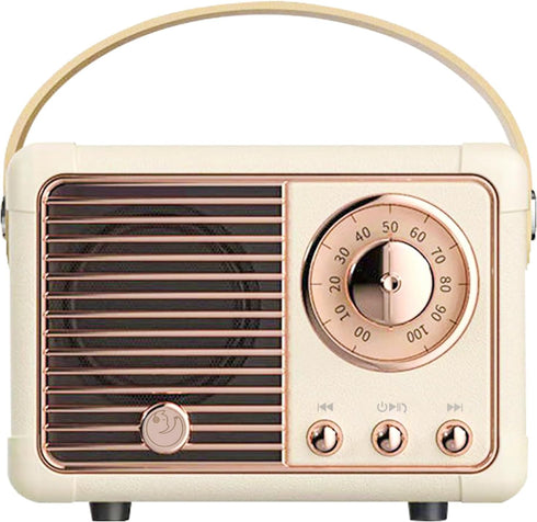 Retro Bluetooth Speaker,Wireless Vintage Small Speaker with Stereo Sound,Hands-free Call,400mA Battery,TF Card, Aux Line,Water-Proof For iOS Andro...