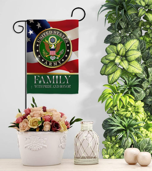 US Army Family Honor Garden Flag - Armed Forces Rangers United State American Military Veteran Retire Official - House Decoration Banner Small Yar...