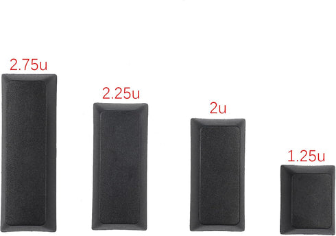 XDA Convex Spacebar Off White Black 1.25u 2u 2.25u 2.75u for Wings SP64 SP84 Arisu Alice Wings GK64x GK61x GK68x (Black)...