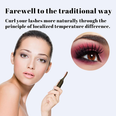 Heated Eyelash Curlers Electric Eyelash Curler with Eyelash Comb Natural Curling 24 Hours Long Lasting Rechargeable Makeup Tool with USB-C 4 Heati...