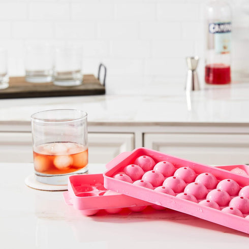 Hutzler Ice Ball Tray, 24 Balls, Pink...