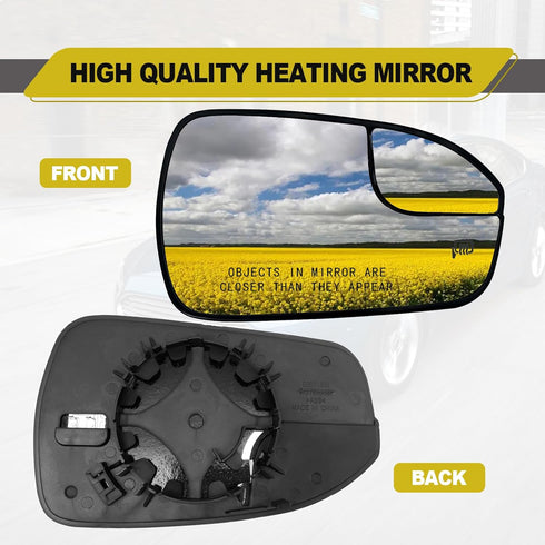 Passenger Right Side Mirror Power Heated Mirror Glass Passenger Right Side Compatible With 2013-2020 Ford Fusion Replace# DS7Z17K707B...