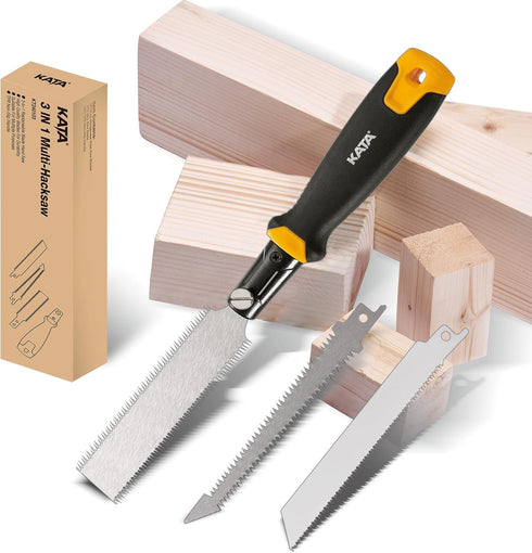 KATA 3-In-1 Multi Blades Janpense Hand Saw, Drywall Saw with TPR Handle, Quick Change Blade Hacksaw for Cutting Drywall, Sheetrock, Wood, Plastic...