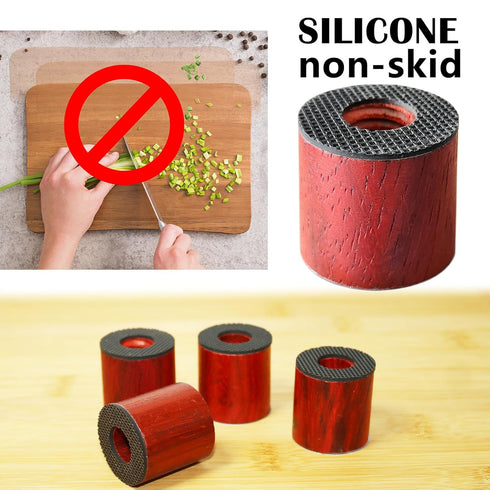 Wood Cutting Board Feet, Non-Slip Cutting Board Feet, Wooden Feet for Cutting Board, Cutting Board Legs to Raise Cutting Board (Padauk Short)...