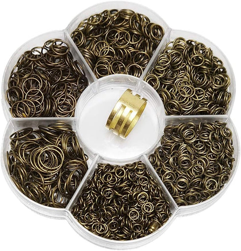 Chenkou Craft 1 Box 6 Sizes 2000pcs Open Jump Ring & Ring Jewelry Keychain Making Tool (Silver-Mix, Bronze)...